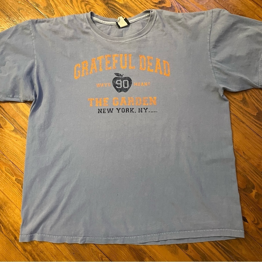 Luquid Blue‎ Vtg Grateful Dead Ways 90 Means THE GARDEN NY Blue Size XL